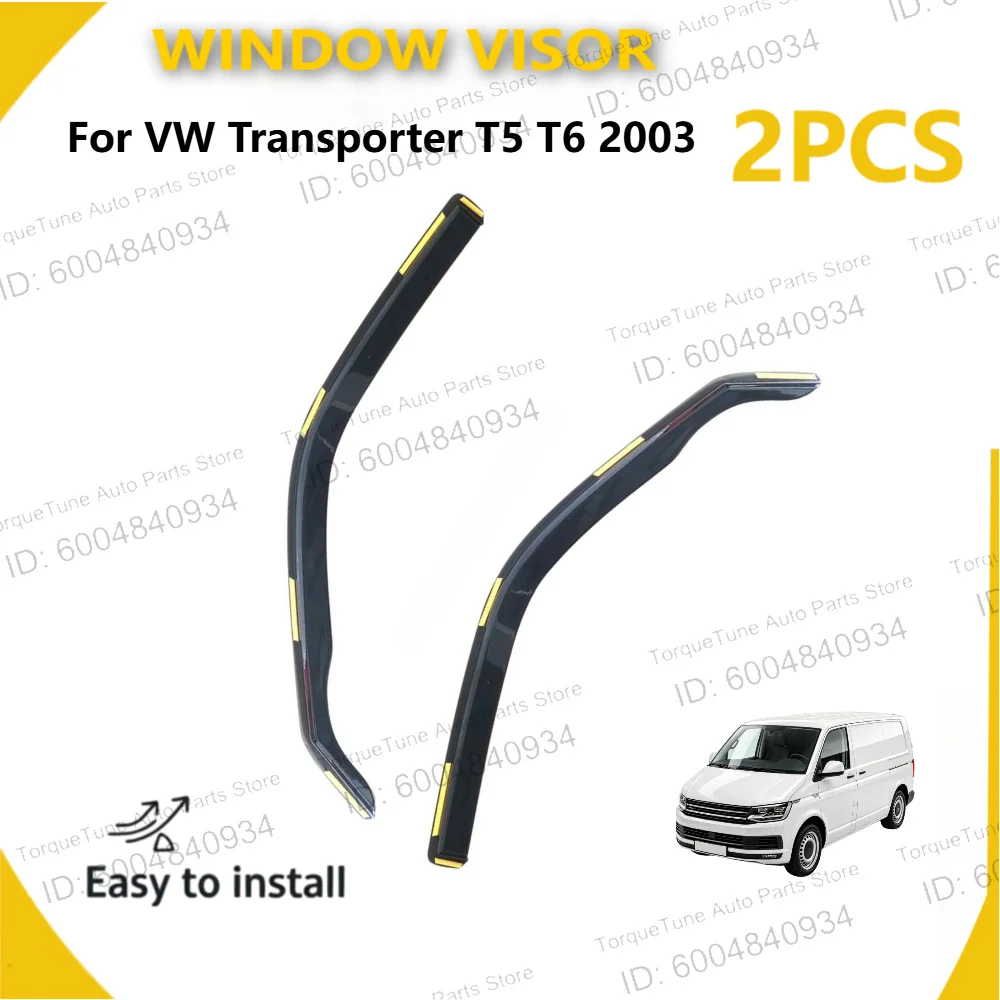 Durable In-channel Injection Wind Deflector Waterproof Sun Rain Guard Vent Visor for VW Transporter T5 T6 2003