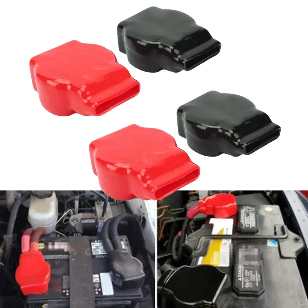 4PCS Cars Battery Terminal Rubber Covers For Motorcycles Trucks Battery Covers Positive Negative Top Post Cap Accesseries