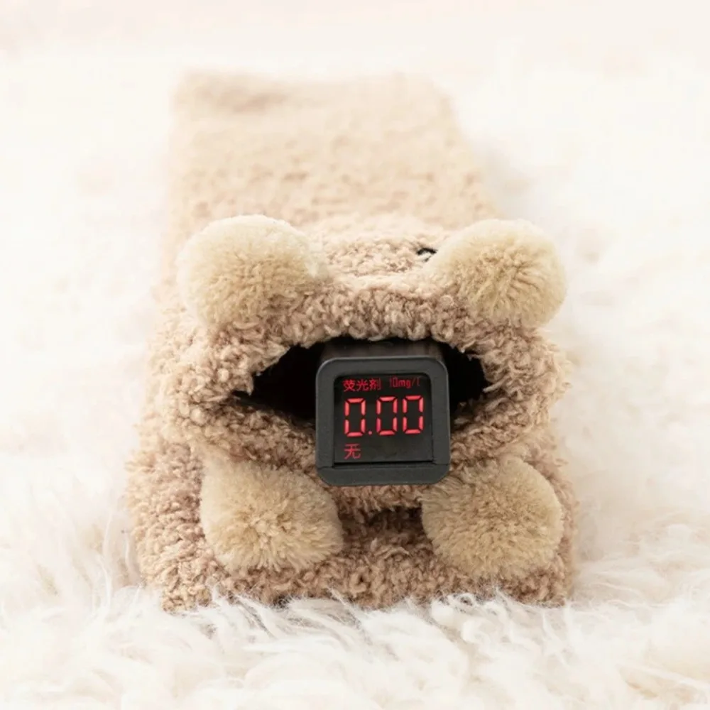 Cartoon Bear Design Baby Socks Thickened Warm Infants Stocking Knee Protection Coral Velvet Socks for 0-5year Kids