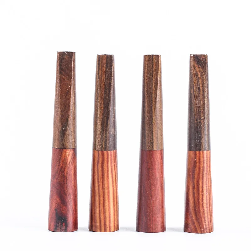 Solid Wood Cigarette Holder Filter Tips V-Shape Mouthpiece for Hand Rolled Cigarette Small Cigar Smoking Accessories