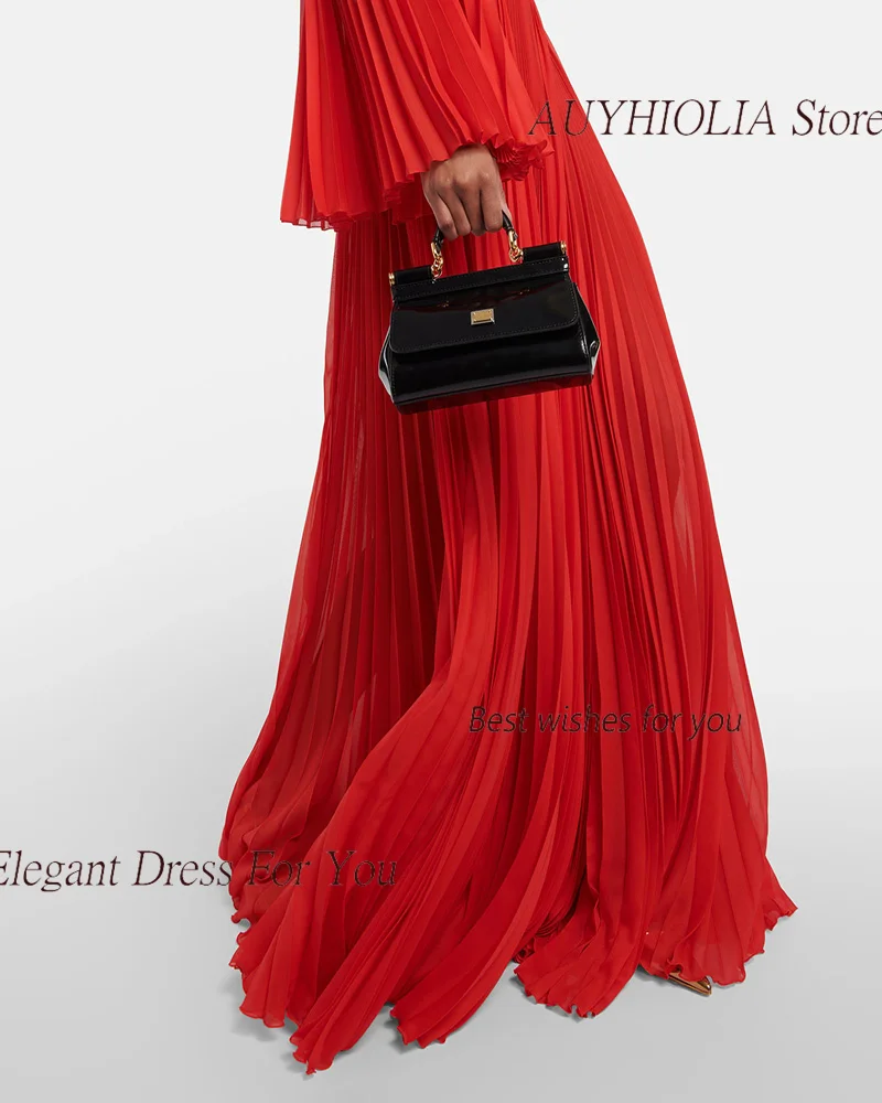 Chiffon O-Neck Evening Dresses For Sexy Women 2024 정장원피스 Vestidos de festa Elegant Pleated Formal Cocktail Long Party Gowns