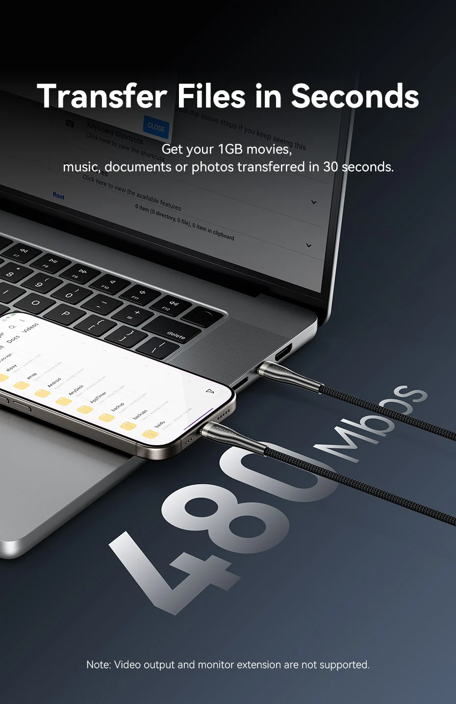 Vention 100W USB-C-Kabel Typ-C zu Typ-C Kabel PD3.0 Schnellladekabel Typ-C-Kabel für iPhone 18 17 16 15 Samsung S25 S24 Macbook – Detail 8