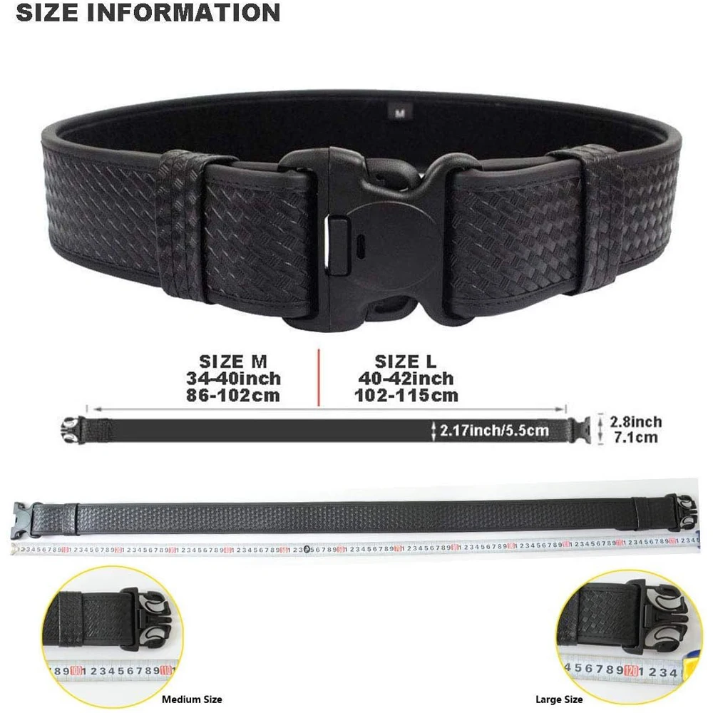 10 in 1 Basketweave Sentinel Duty Web Belt, Police Duty Belt Rig, Security Modular Law Enforcement Duty Belt with Pouches