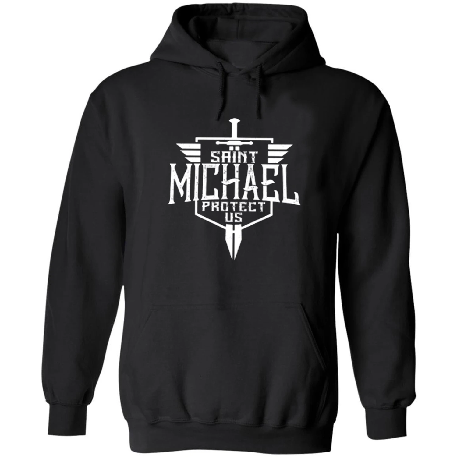 The Archangel Saint Michael Protect Us Catholic Pullover Hoodie New 100% Cotton Comfortable Casual Mens Sweatshirt Streetwear