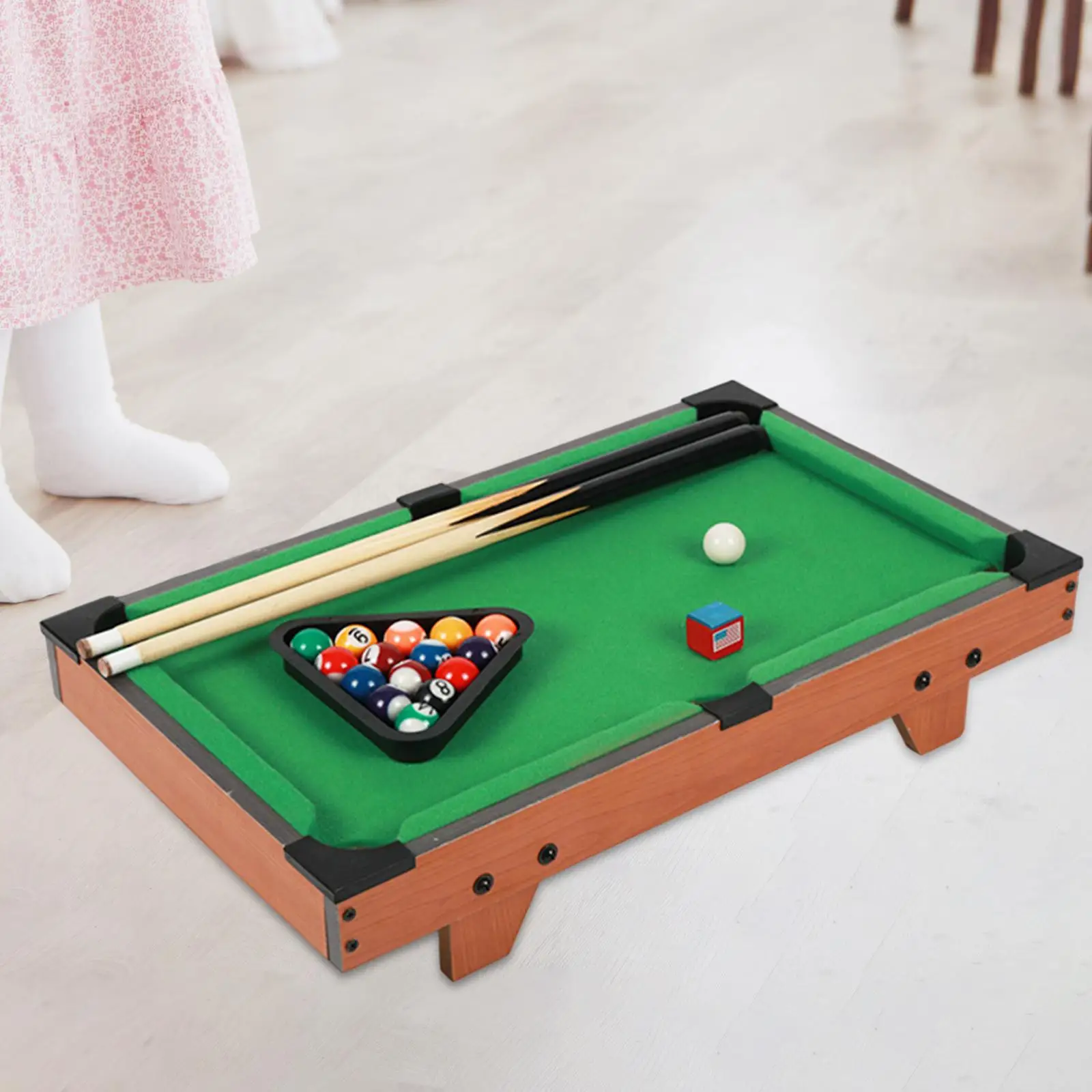 Kids Pool Table Set Indoor Game Toy Gift Bedroom Home Office Use Small Tabletop