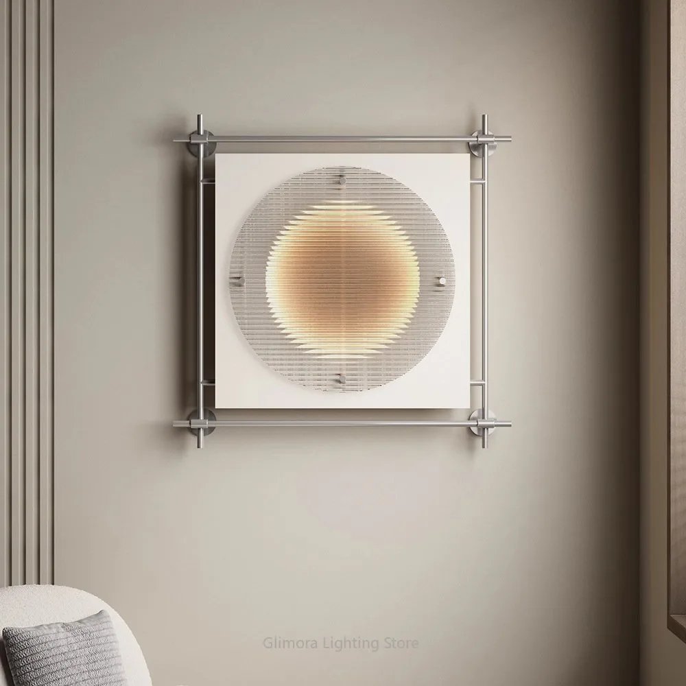 Modern Ice Block Wall Lamp for Living Room Bedroom Bar, Art Deco Sunset Glow Accent Light for Dining Room, Vintage Decor Sconce