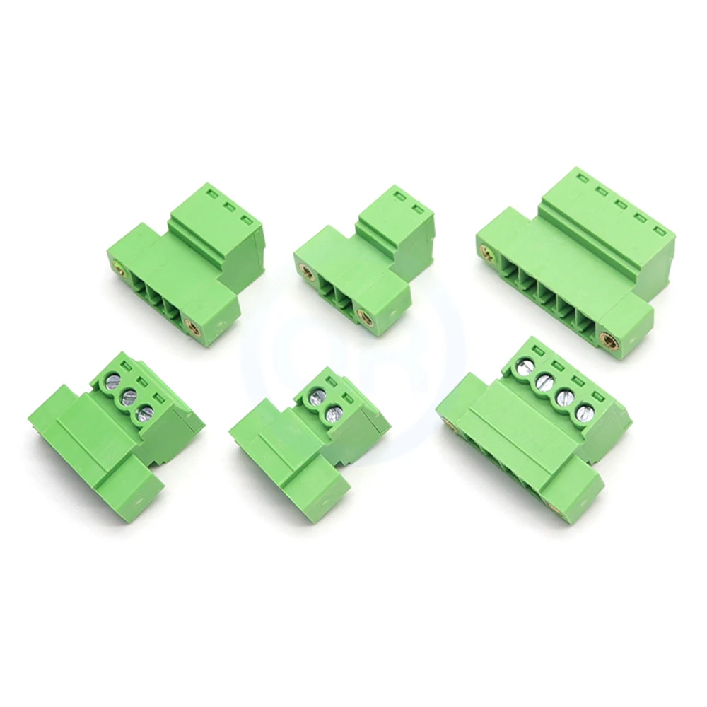 10 Pcs KF 3.81mm Solderless Butt Joint Plug-in Terminal Block Socket 2EDGRKM 15EDGRKP With Lugs Screw Fixing 2-24Pin