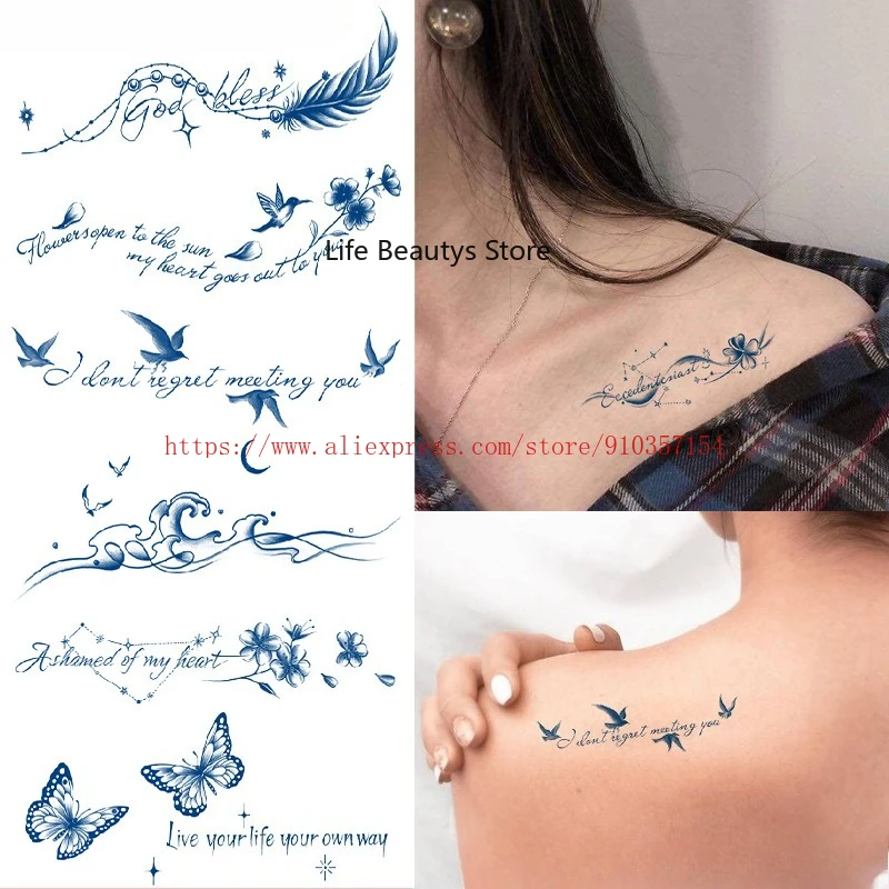 Wholesales Small Juice Ink Temporary Tattoo Lasting 15 day Snake Arrow Feather Rose Body Art Sticker Man Tatoo Arm Women