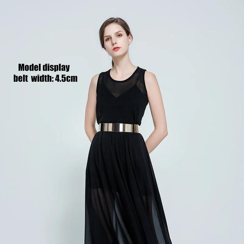 High Quality Metal Keeper Metallic Mirror 7cm Wide Belt Corset Women Punk Cummerbund Gold Silver love lockdown belt BL03