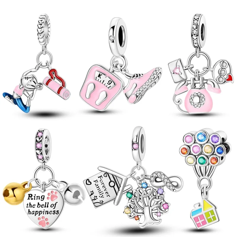 

New In S925 Sterling Silver Happy Bell Charm Series Beads Fit Pan 3mm Bracelet DIY Charm For Women Jewelry Fashion Gift Hot