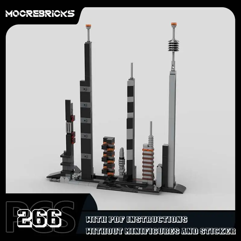

MOC- 207064 Знаменитый городской горизонт, строительный блок, набор моделей для сборки, сделай сам, оригинальные кирпичные головоломки, игрушки для детей, подарки на день рождения