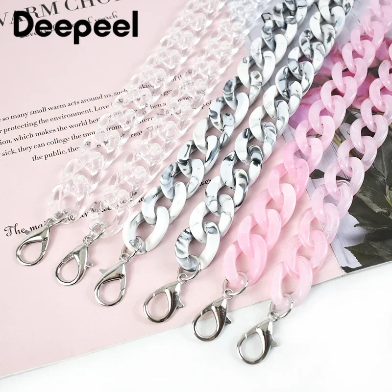 Deepeel 60cm Color Acrylic Bag Chain Straps Women\'s Handbag Shoulder Bags Strap Chains Purse DIY Replace Handle Accessories