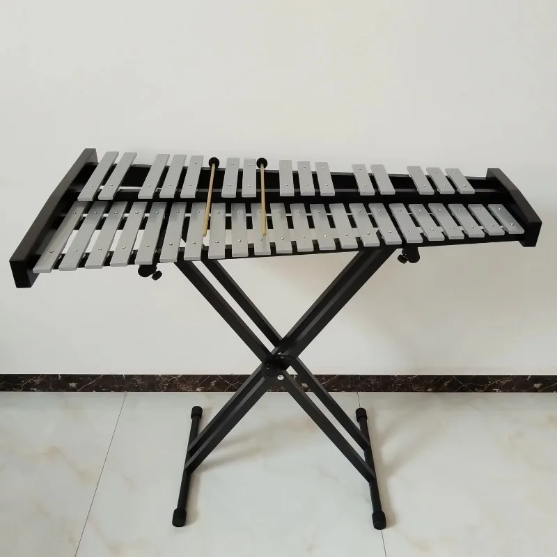 37-Tone Aluminum Plate Xylophone with Stand Orff Percussion Instrument for Children and Adults Beginners