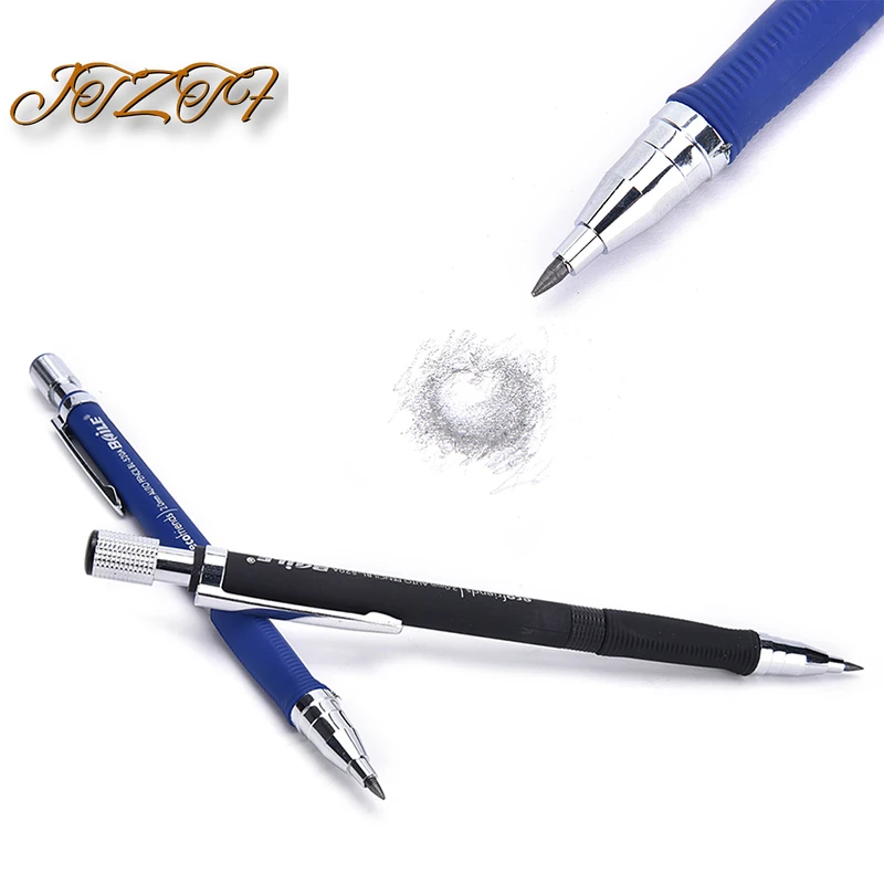 2mm Black Metal& Plastic Mechanical Pencil Automatic Pen for Kids Stationery Automatic Mechanical Draughting Pencil Lead Refill