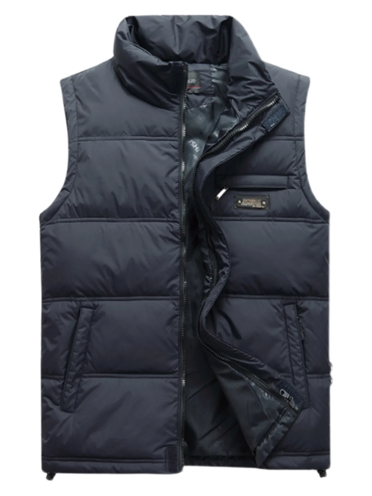 

Men's down Vest Thiened Stand Collar Warm Dad Clothes Autumn Winter Middle-Aged And ly Wear Outerwear Jaet Vest