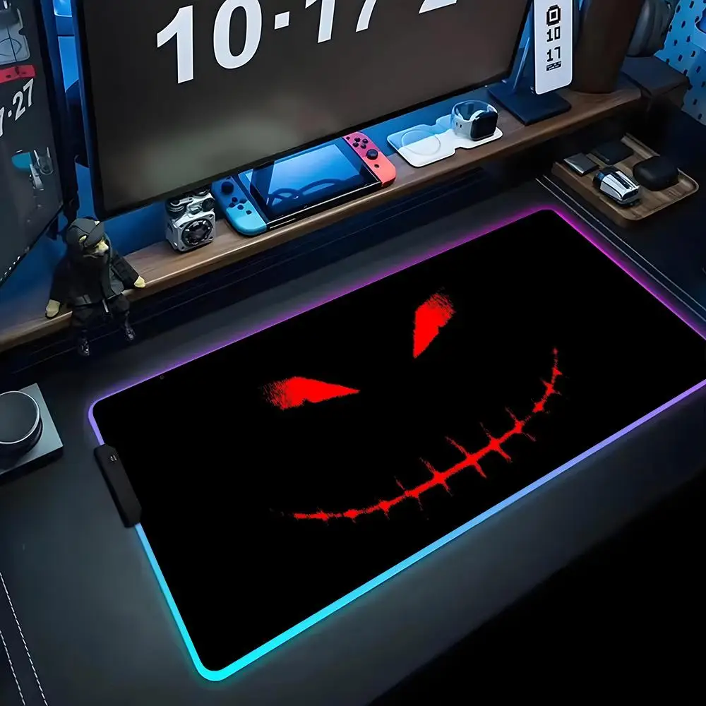 

Коврик для мыши с крутыми глазами RGB Gaming Mousepad Большой светодиодный коврик для ПК Настольный коврик Светящийся коврик для мыши Большие коврики для клавиатуры Настольный коврик с подсветкой