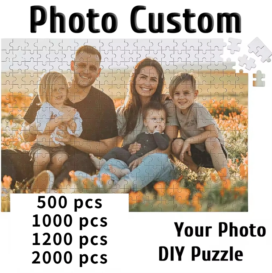 Rompecabezas personalizado con foto, imprime tu propia imagen en rompecabezas de 500/1000/1200/2000 piezas, rompecabezas familiar DIY, juguetes.
