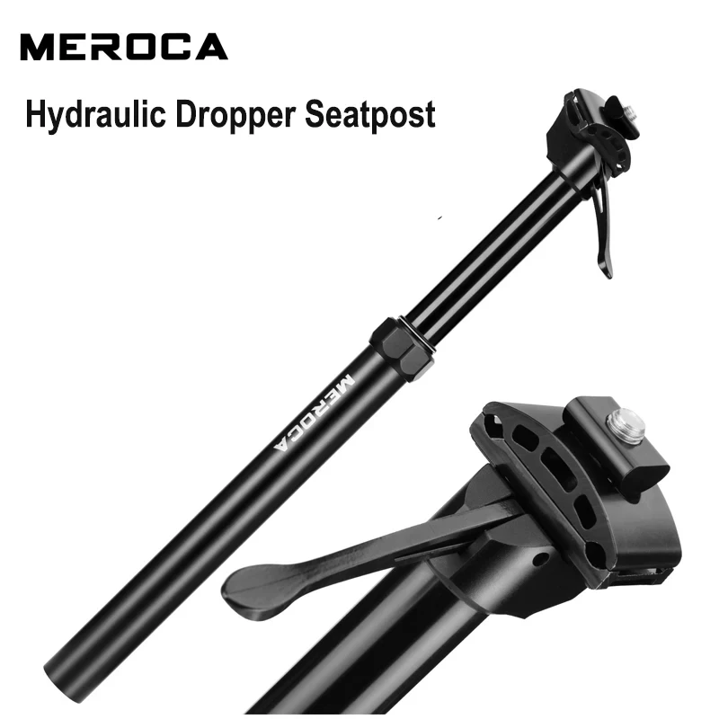 Meroca Bicycle Seatpost Hand-operated Dropper Hydraulic Stroke 30.9/31.6mm Travel 100/125mm Mountain Bike Seatpost