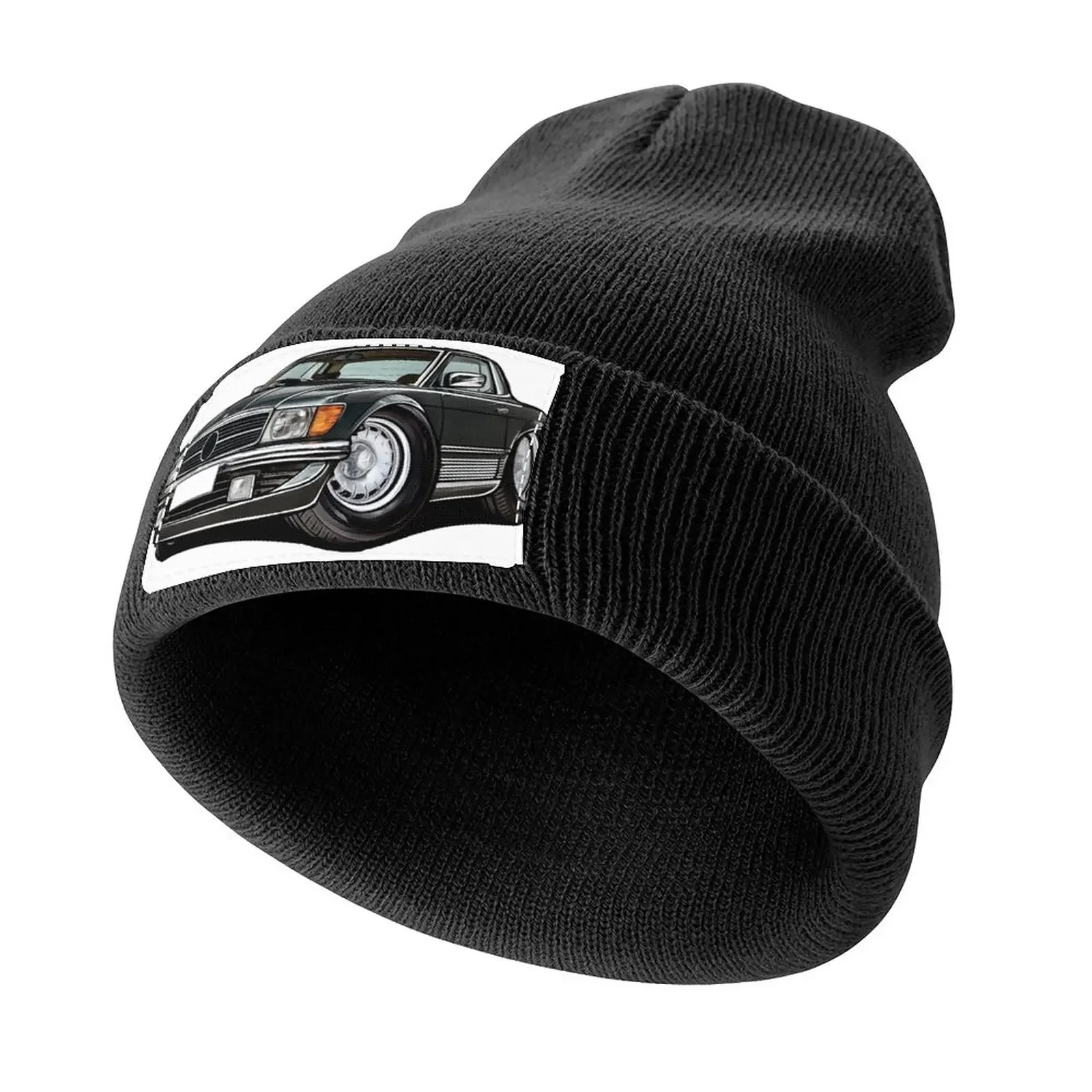 Cartoon Illustration Of A Classic R107 - C107 Black Knitted Cap Brand Man cap |-F-| Elegant Women's Hats Men's