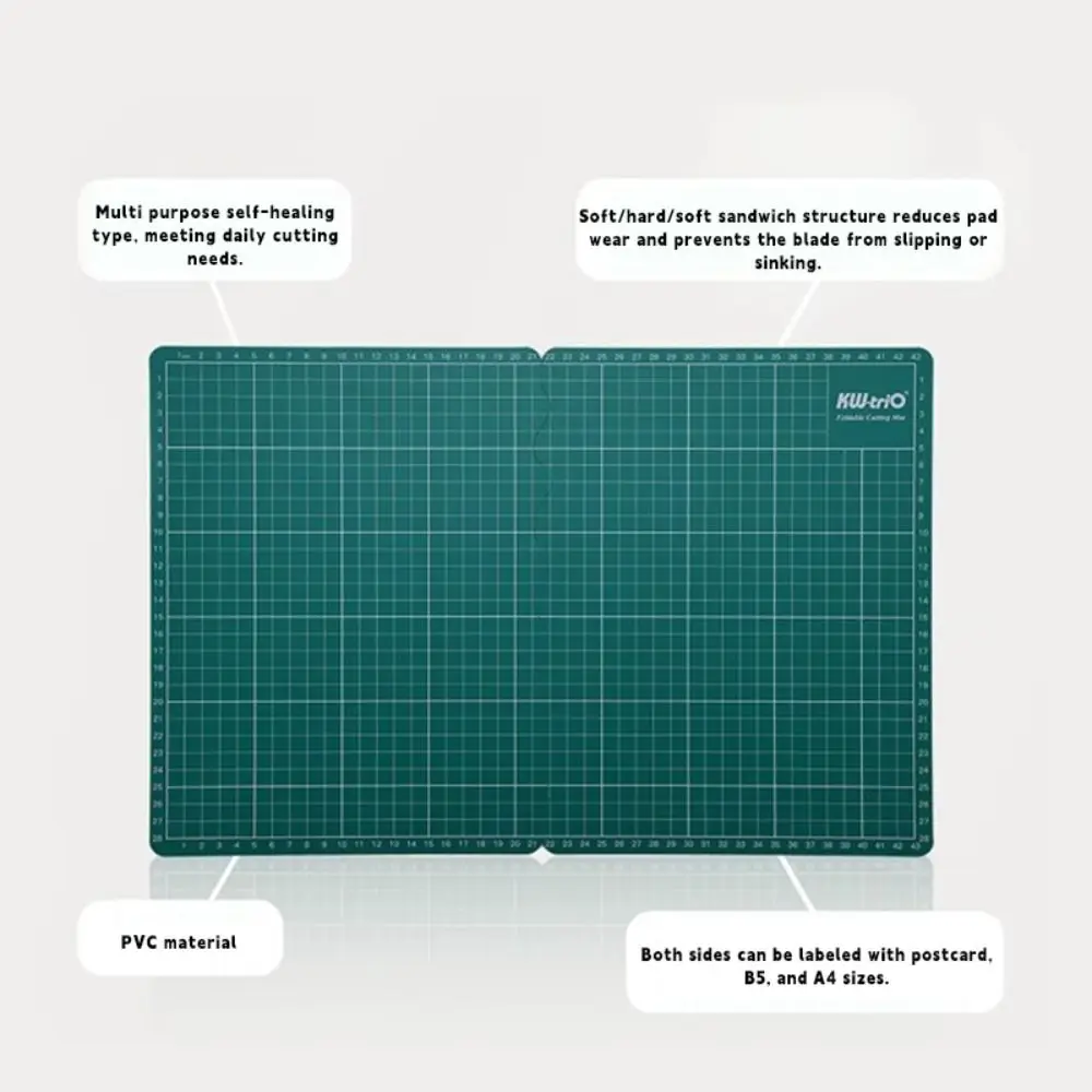Bantalan Pemotong Lipat PVC A3-A4/A4-A5 Ukuran Beralih Manual DIY Kerajinan Meja Kerja Tambal Sulam Bantalan Potong Lipat Alas Pemotong Alat Jahit
