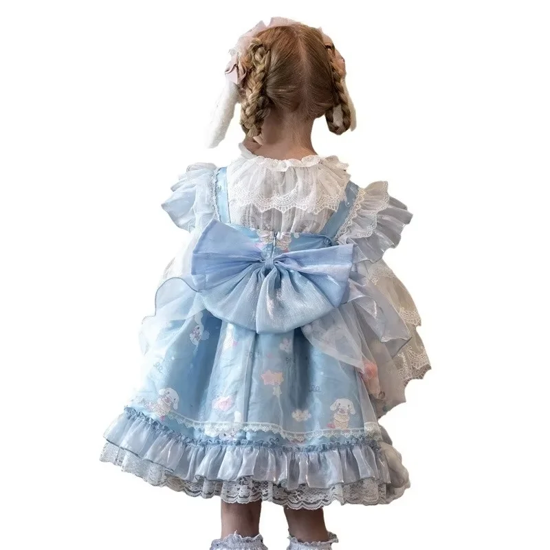 2024 Sanrio Cinnamoroll lindo moda tendencia vestido para niñas vestido de princesa Lolita cuatro estaciones vestido de tirantes Halloween Navidad Gif