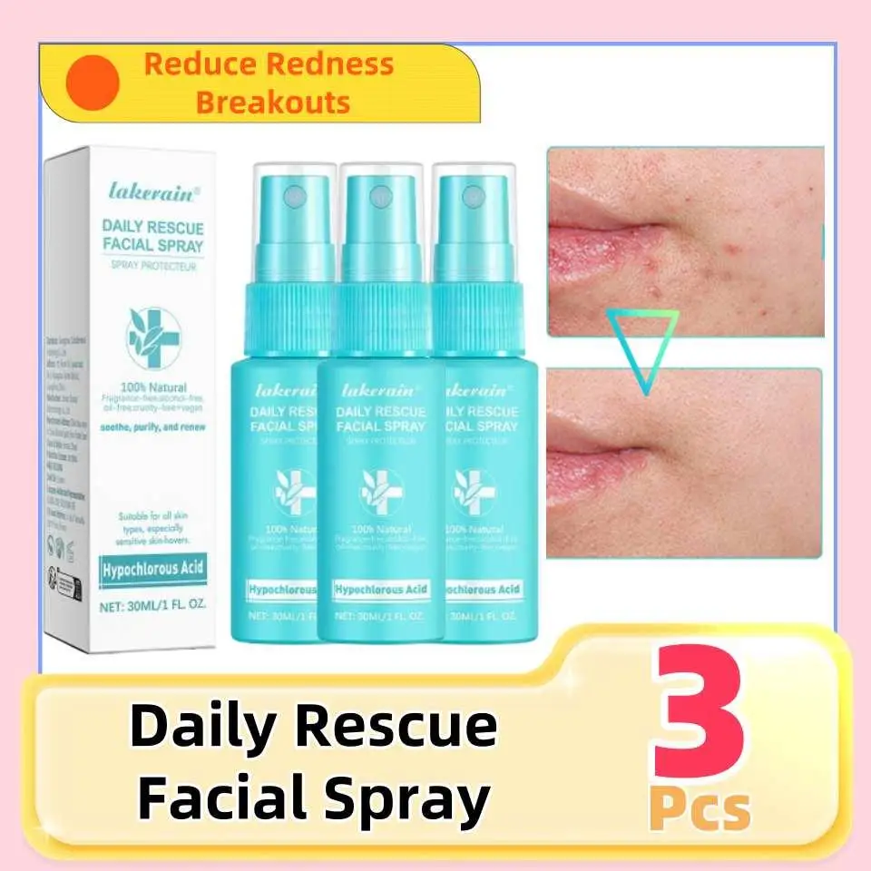 3Pcs Daily Rescue Facial Spray Hypochlorous Acid Spray Helps Reduce Redness Breakouts Soothing PH Balancing Toner