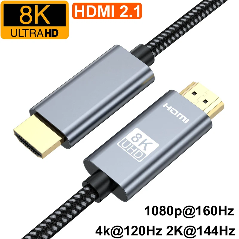 HDMI to HDMI Male 2.1 Cable 8K@60HZ 3D For For Xiaomi Xbox PS5 PS4 Laptops HDMI Splitter Digital   Cable Cord Projector 1/2/3/5M