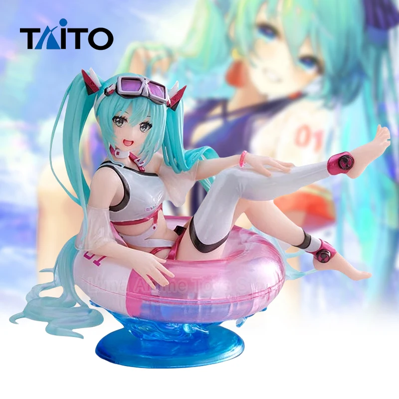 オリジナルタイトーデスクトップ初音ミク装飾かわいいアニメフィギュアアクアフロートガールプールパーティーアニメフィギュアモデル装飾おもちゃ