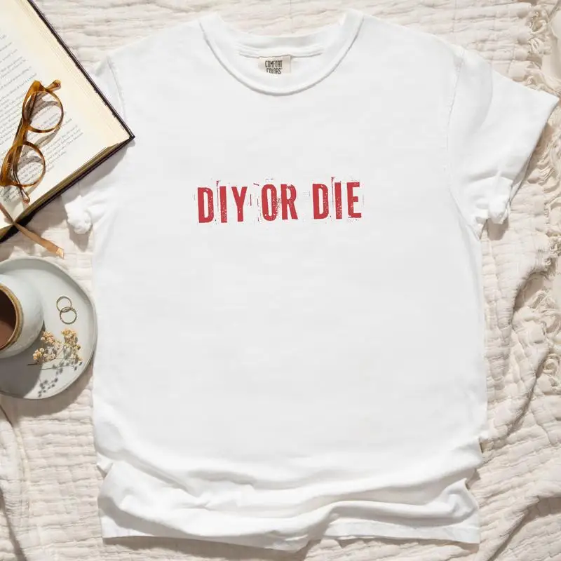 

Bring Back Y2K Vibes w this 'DIY or Die' T Shirt as the Perfect Crafty Girl DIY Lover Comfort Colors Era Creator Cute