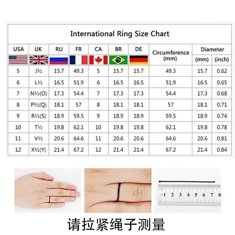 New  Fashion Big Square Crystal Stone Women Wedding Bridal Ring Luxury Engagement Party Anniversary Best Gift Large Rings
