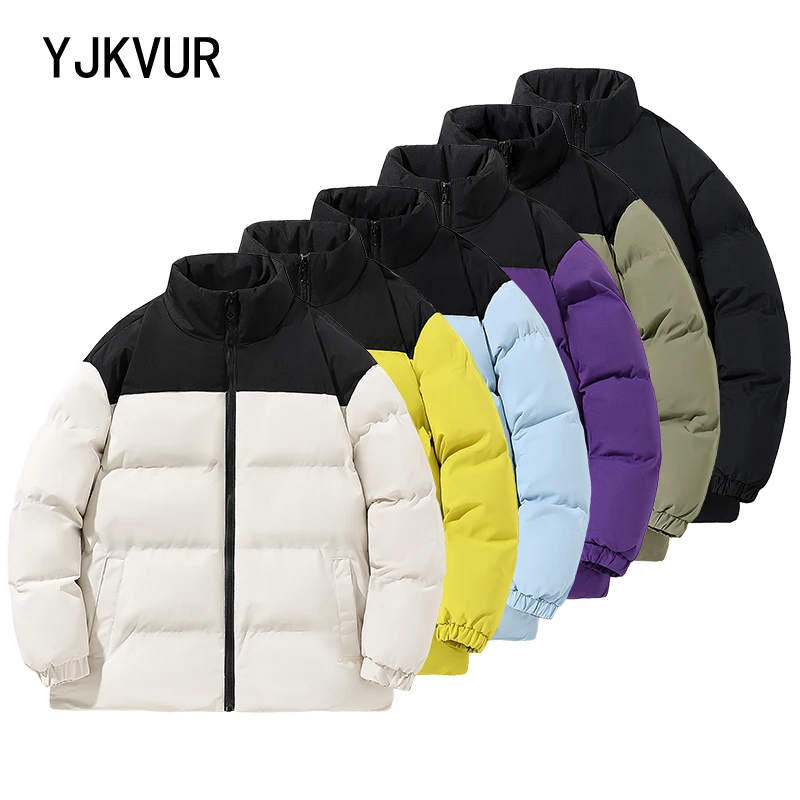 YJKVUR 2024 Winter New Oversize Unisex Warm Thermal Thick Coat Men High Quality Casual Parka Fashion Bread Jacket Tops Plus Size