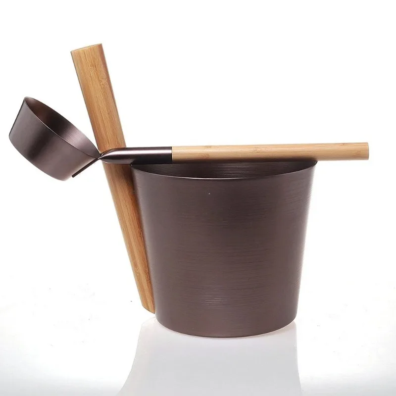 Anodizing 5L Sauna Bucket and Ladles Sauna Room High Quality Sauna Accessories