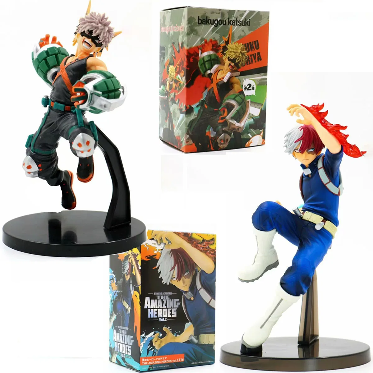 My Hero Academia Anime Figure Bakugou Katsuki Figurine Todoroki Shoto PVE Model Toys Room Decor Exhibition Collectible for Gift