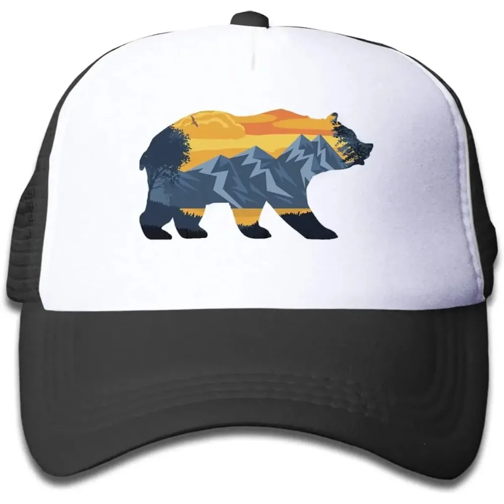 Bear Mountain Youth Adjustable Mesh Hats Baseball Trucker Cap for Boys and Girls