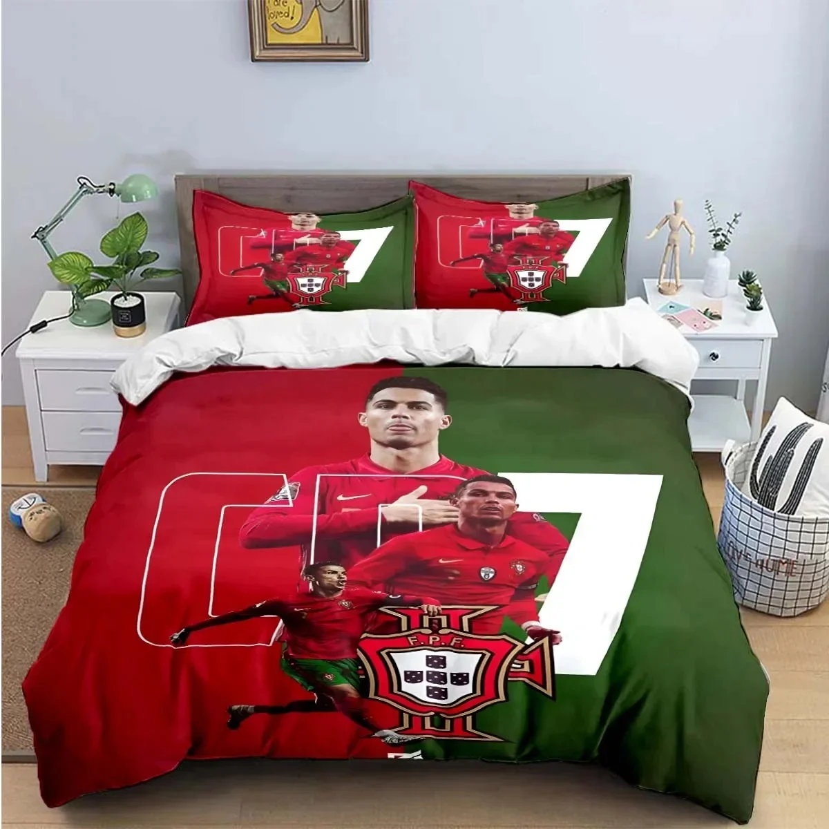 Cristiano-C Ronaldo-R Bedding Set World-Renowed Footballer 3D Printing Bed Linen Soccer Football Stars Boys Gift Duvet Cover Set