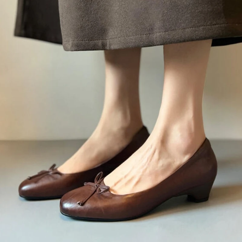 

Дизайнерские женские туфли Мэри Джейн с заостренным носком и бантом-бабочкой, элегантные туфли-лодочки на низком каблуке для женщин