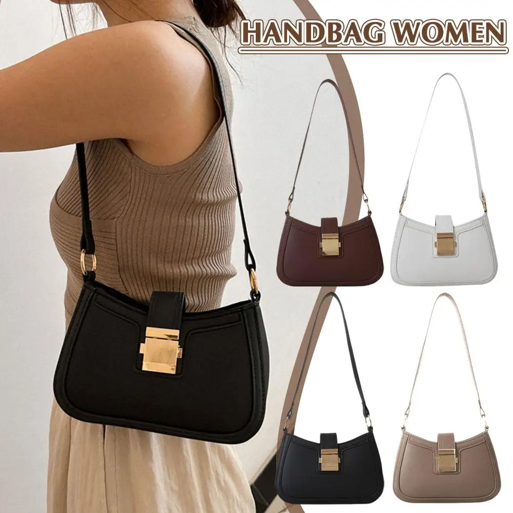 Bolso de mano sencillo para mujer, de estilo Vintage subaxilar bolsa pequeña, informal, N6J5