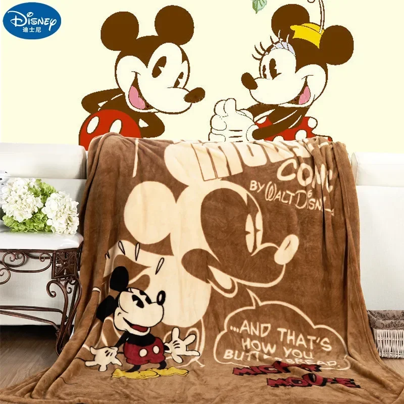 Disney Cartoon Pink Minnie Mickey Mouse Soft Flannel Blanket Throw for Girls Children on Bed Sofa Couch  Kids Gift  150X200CM