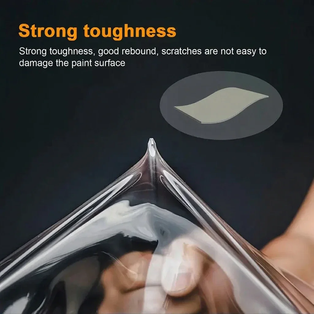 30cm Wide Aliphatic TPU Auto Headlamp Protective Film No Glue Residue Anti‑Yellowing High Stain‑Resistant UV Block