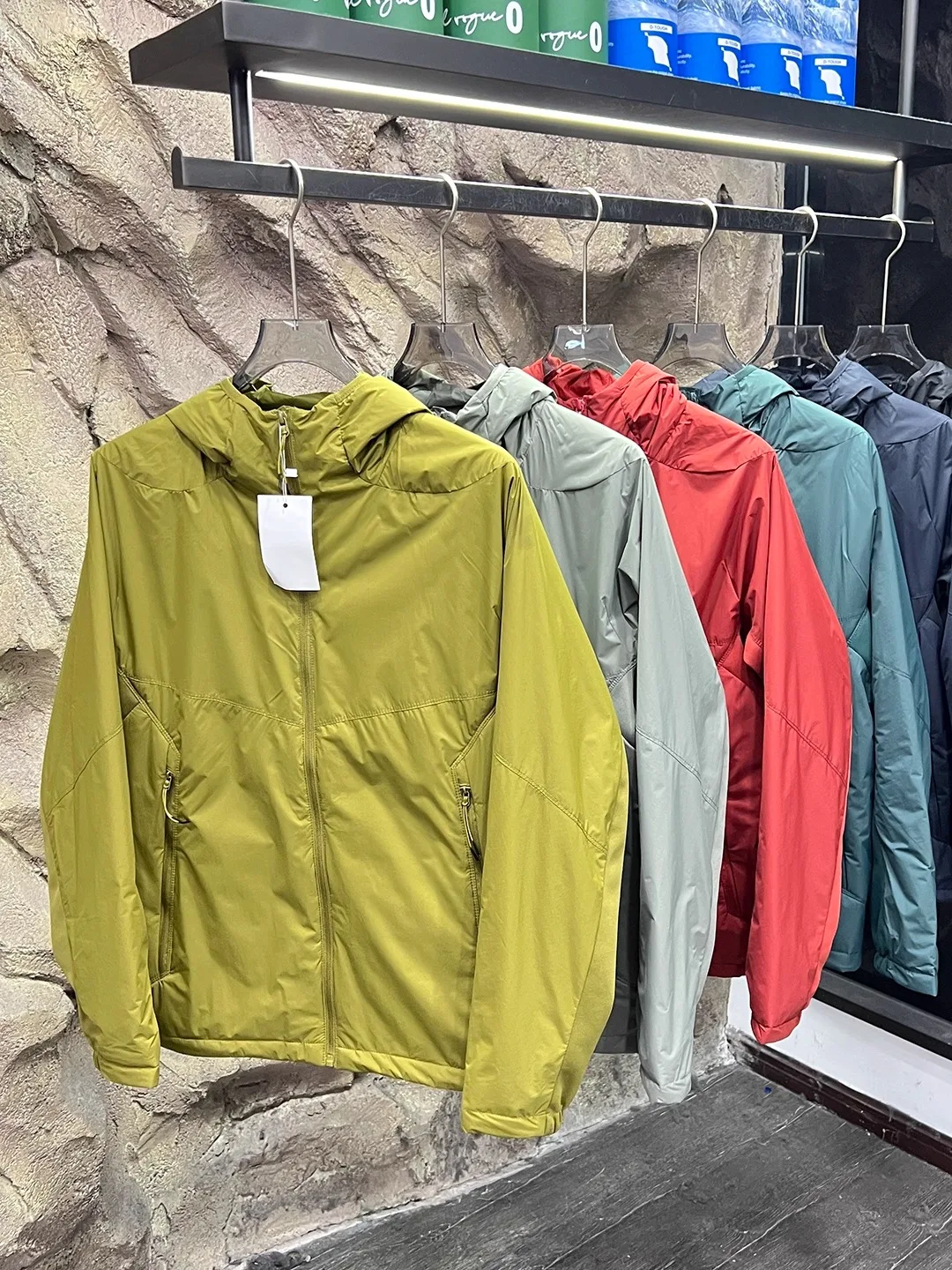 في الهواء الطلق الرجال الشتاء Jaet خفيفة الوزن مقنعين 3D الربط القطن معطف دافئ الوقوف صالح الشباب Faion لون نقي لباس غير رسمي