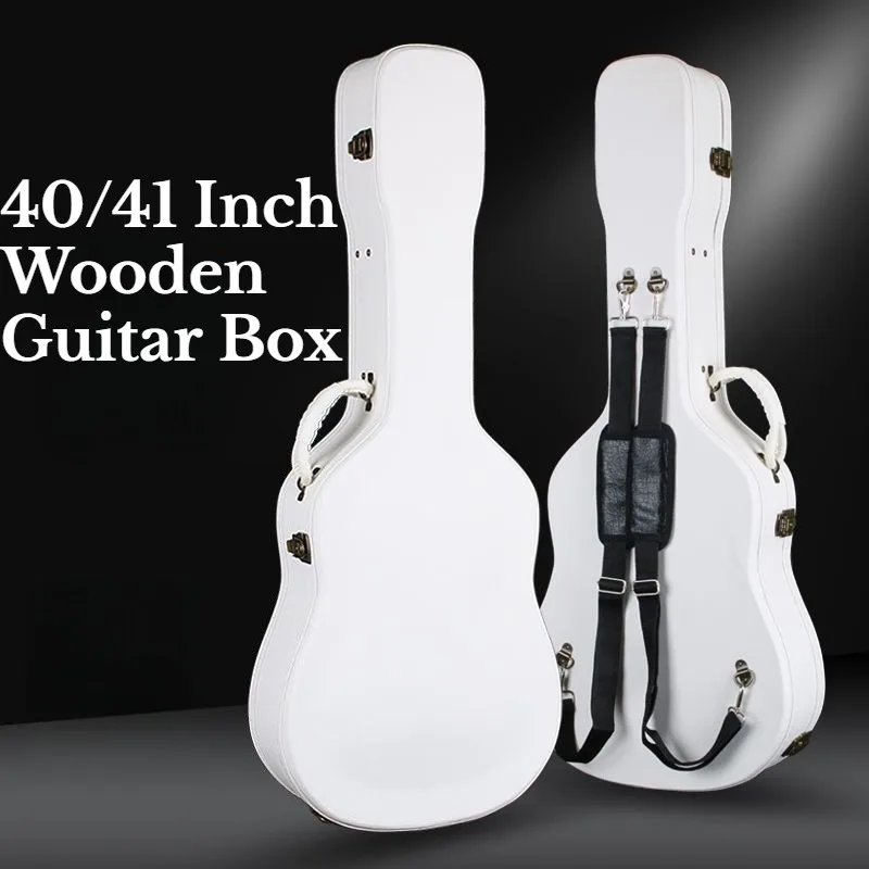 

40/41 Inch Wooden Guitar Box Thickened Waterproof Shockproof Portable Shoulders Hard Guitar Case Musical Instrument Accessories
