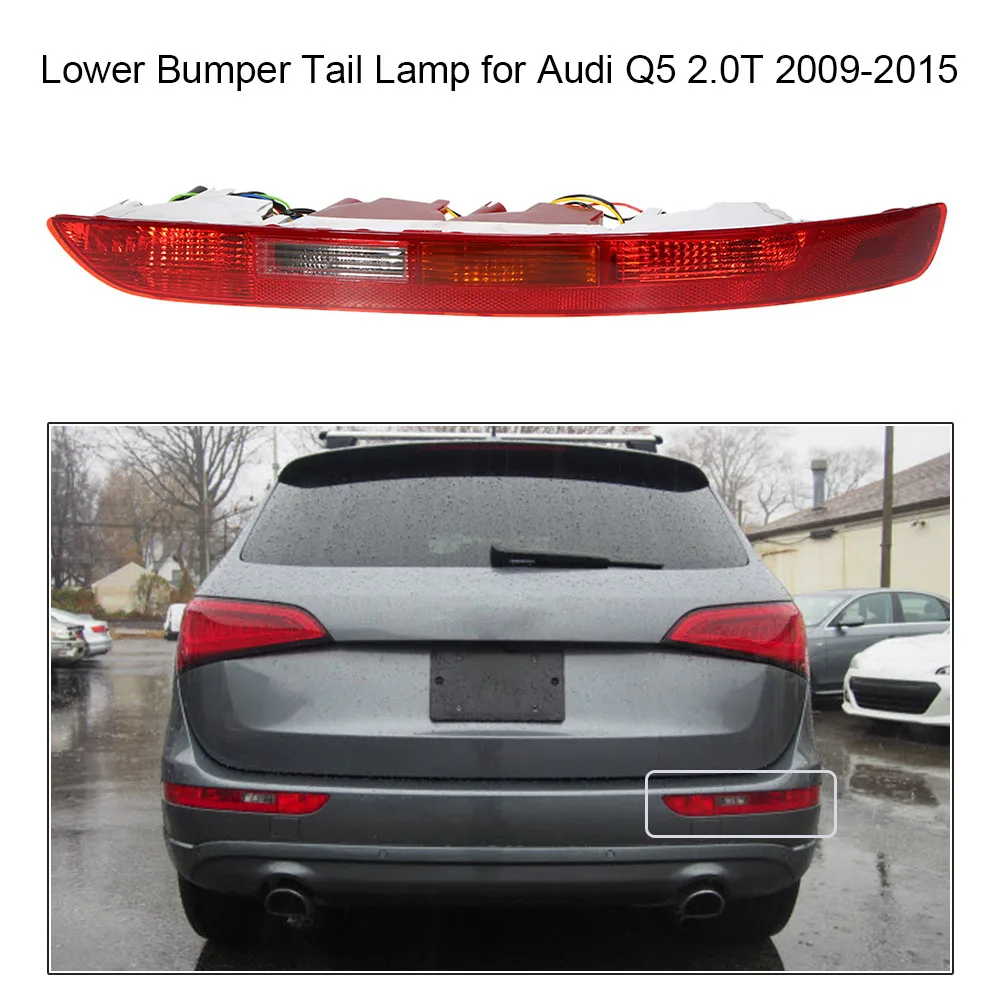 Rear Left Right Side Tail Light Lower Bumper Tail Lamp Plug & Play Bulbs and Connection Harness for Audi Q5 2.0T 2009-2015