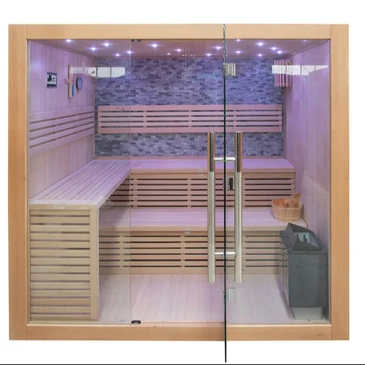 Factory Dirt Sale Solid Wood 4 Person Dry Steam Sauna Traditional Dry Sauna Room Indoor For Sale