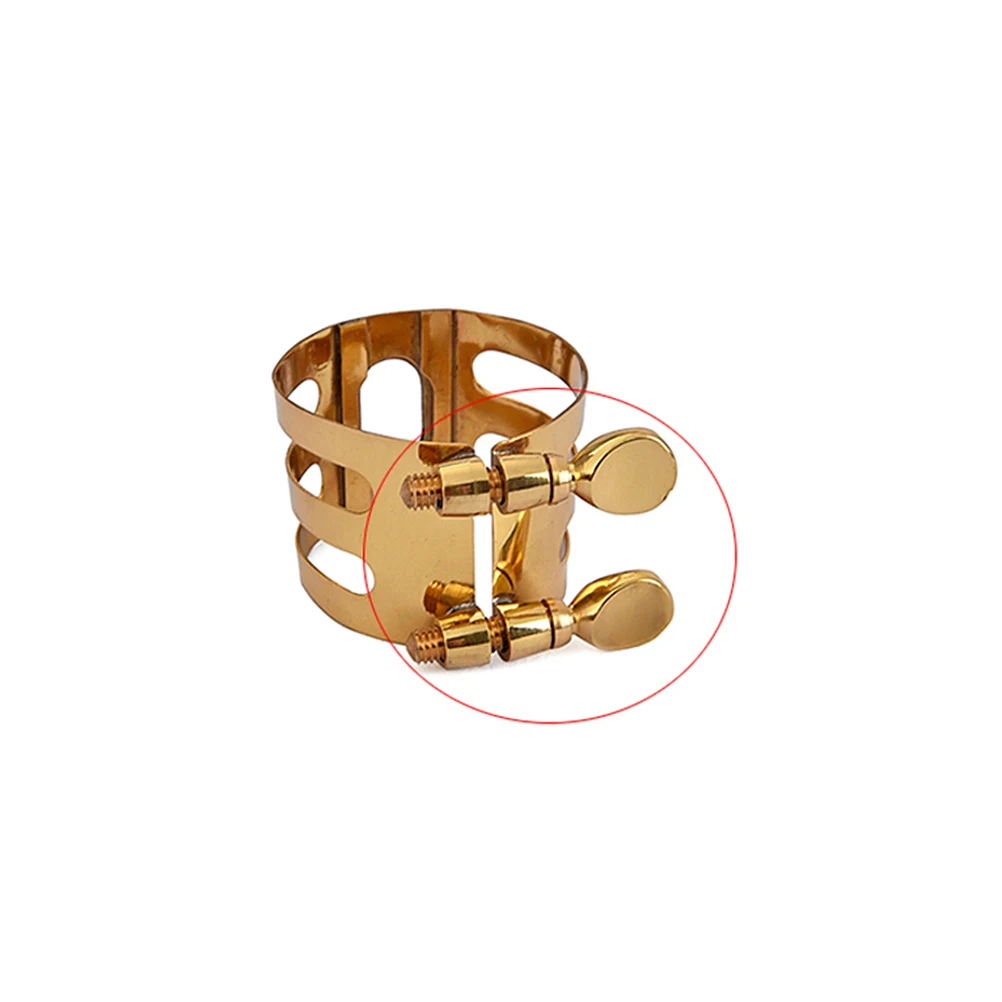 

4 Pcs Mouth Head Clip Screw Saxophone for Soprano Clarinet Steel Mouthpiece Ligature Golden