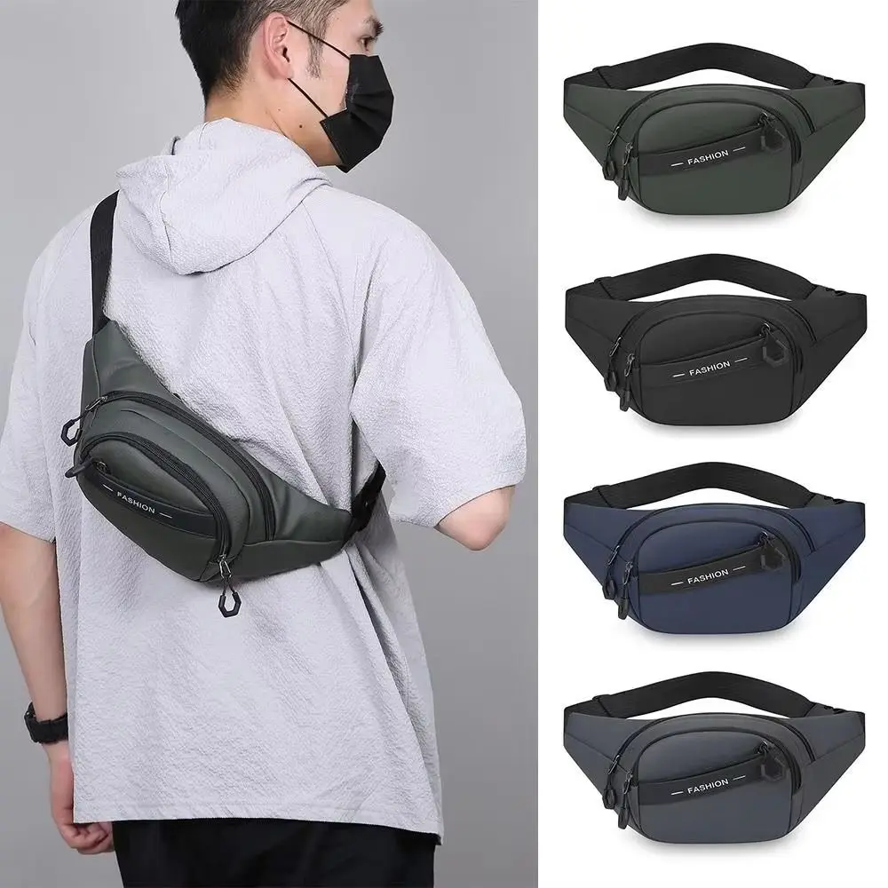 أزياء متعددة الوظائف الرجال حقيبة صدر للرجال مقاوم للماء خفيفة الوزن فاني الهاتف حزمة حقيبة بحزام مقاومة للاهتراء الرياضة حقيبة الهاتف الرياضية #4