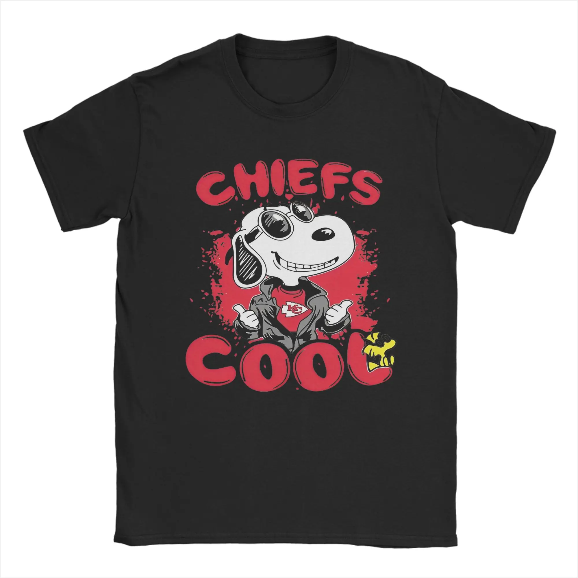 

Футболка Snoopys Cool Team Kansas City Chiefs для мужчин и женщин, повседневные футболки из 100% хлопка с круглым воротником, топы с короткими рукавами