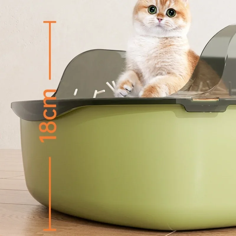 Large Capacity Cat Litter Box Pet Sandbox Splashproof Cat Tray Cat Toilet Cleaning Basin Supplies Pet Toilet Kitten Tray Bedpan