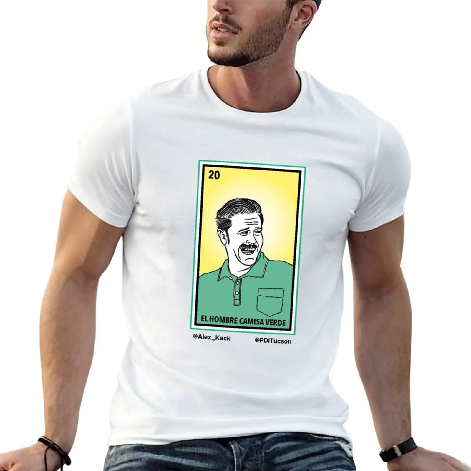 Green Shirt Guy Loteria T-Shirt t shirts for man slim fit t shirt man casual cotton t shirt pack T-shirt