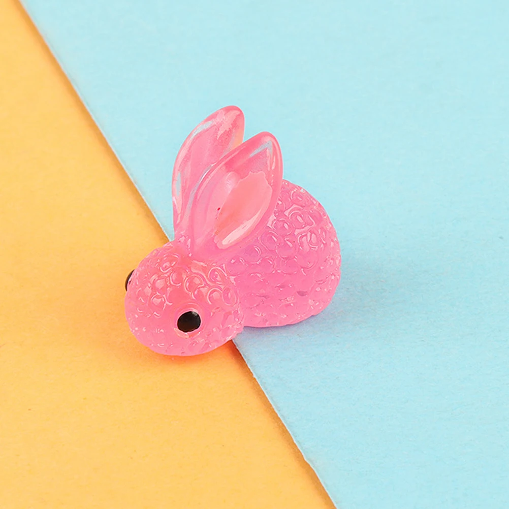 

20 Pcs Decorations Glow-in-the- Bunny Resin Cute Miniature Figurines