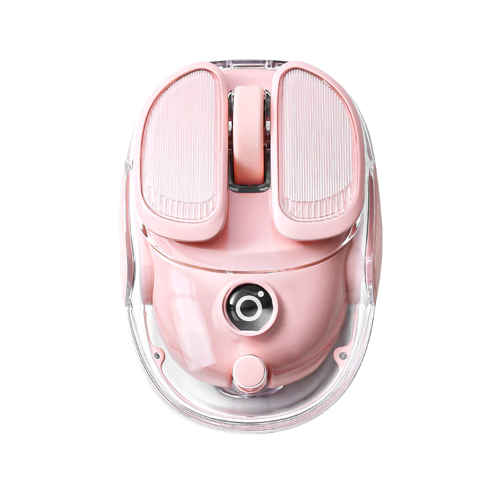 

EWEADN Q9 Pink Translucent Wireless Mouse, 2.4G/BT Dual Mode Mini Mice, Silent Click 4 Adjustable DPI Mouse with RGB Lighting